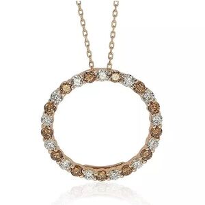 NWT Suzy Levian New York Sterling Silver Cubic Zirconia Open Circle Necklace